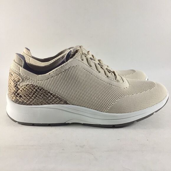 Aravon womens comfort shoes lace up sneakers beige size 9 B - Picture 1 of 8